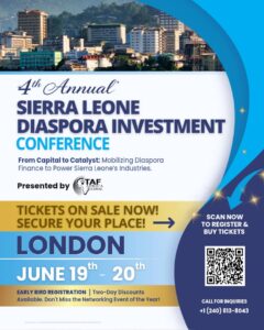 UK and EU Residents and Investors Invited to Register for Sierra Leone Diaspora Investment Conference 2026 in London