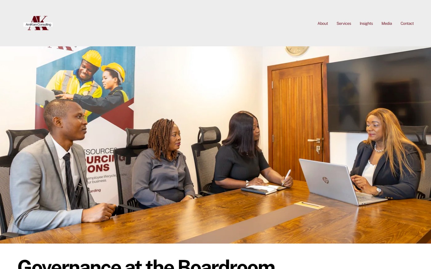 Screenshot of the amikamconsulting.com homepage
