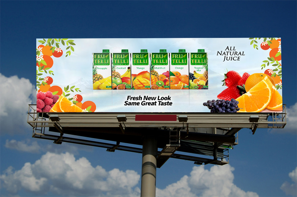 Frutelli billboard: Fresh New Look, Same Great Taste