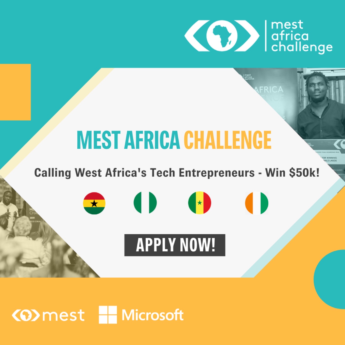 MEST Africa Challenge graphic calling West Africa tech entrepreneurs